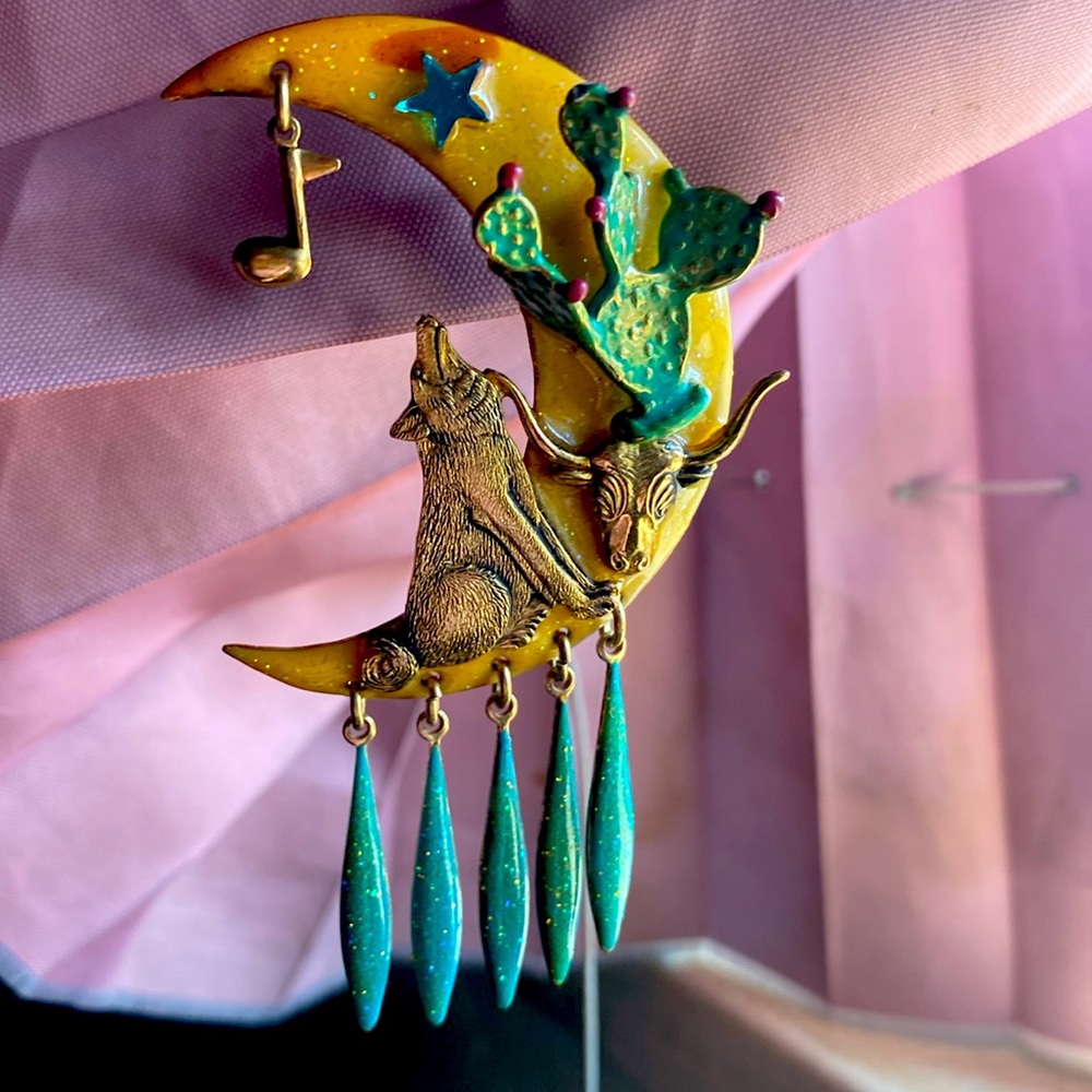 Moulin Rouge moon brooch